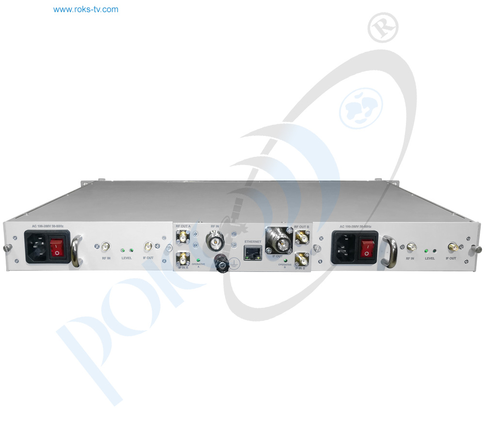 L   70 mhz downconverters unit with 1+1 redundancy   rear 